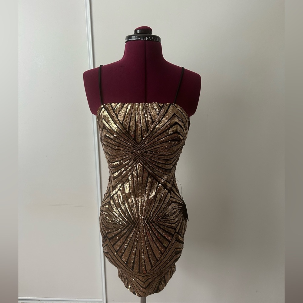 Lulus Gold Sequins BodyCon Mini Dress